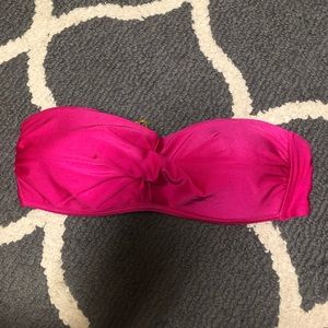 Hot pink bandeau bikini top (padded)